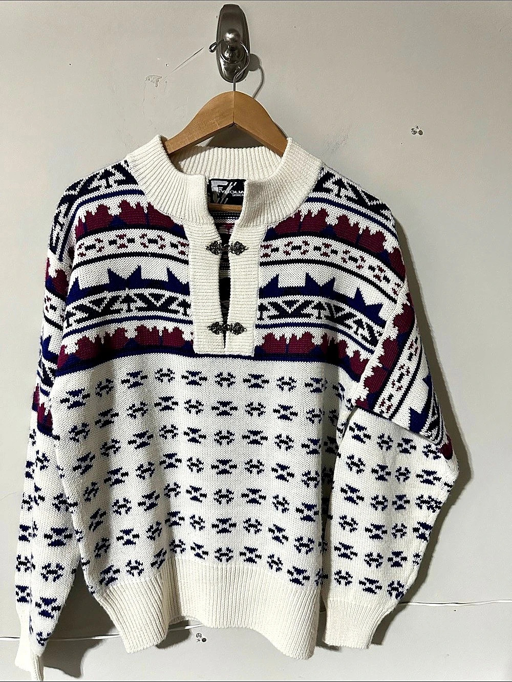 Vintage Evolution knit pullover sweater featuring a classic Nordic/Fair Isle
